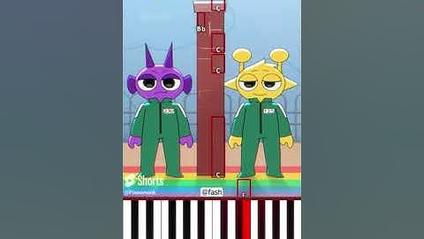 Twin Telepathy Challenge Squid Game and Incredibox Sprunki Animation (@fash) - Octave Piano Tutorial