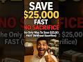 💰 Save $25,000 in 1 Year: Easy Tips! #shorts #money #investing #usa