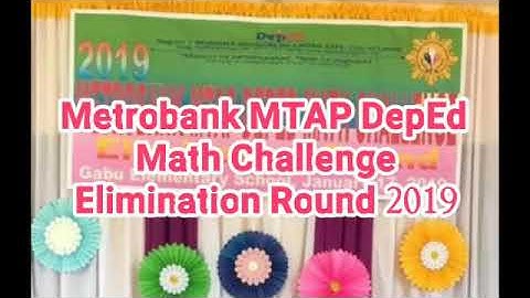 Metrobank MTAP DepEd Math Challenge 2019 Elimination Round - Cyrus Raven M. Merida