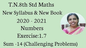 T.N.8th Std Maths  Exercise:1.7  Sum - 14 | Numbers|chapter-1 |.