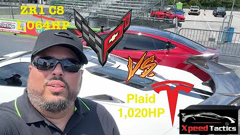 NEW 2025 ZR1 C8 Corvette vs. Tesla Plaid Model S * 1/4 Mile Drag Race is ON