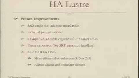 Highly-Available Lustre with SRP-Mirrored LUNs