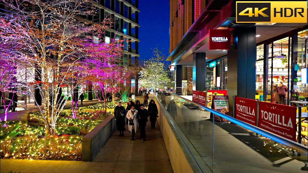🎄London Christmas Walk 2021🎆Kings Cross and Coals Drop Decorations [4K HDR] YouTube