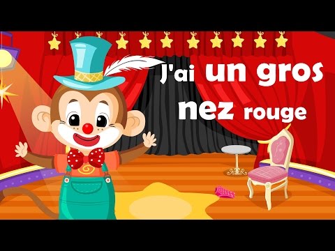 J'ai un gros nez rouge - Comptine avec gestes pour enfants et bébés (avec les paroles)