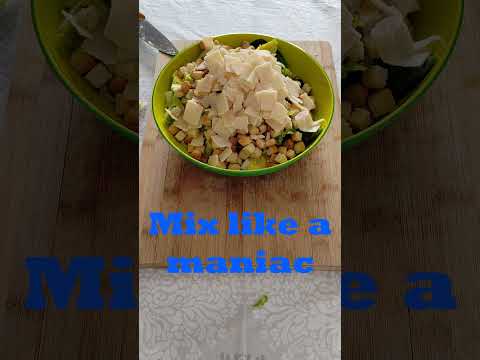 Quick and delicious Lion King's Caesar Salad with chicken. Kids lick the bowl. #shorts