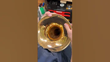 Conn Bass Trombone Bell Repair- band instrument repair #instrumentrepair