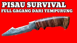 MEMBUAT GAGANG PISAU SURVIVAL FULL DARI TEMPURUNG KELAPA