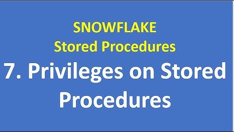 7. Privileges on Stored Procedures |Snowflake|Stored Procedures| Snowflake Data Cloud |Snowflake DWH