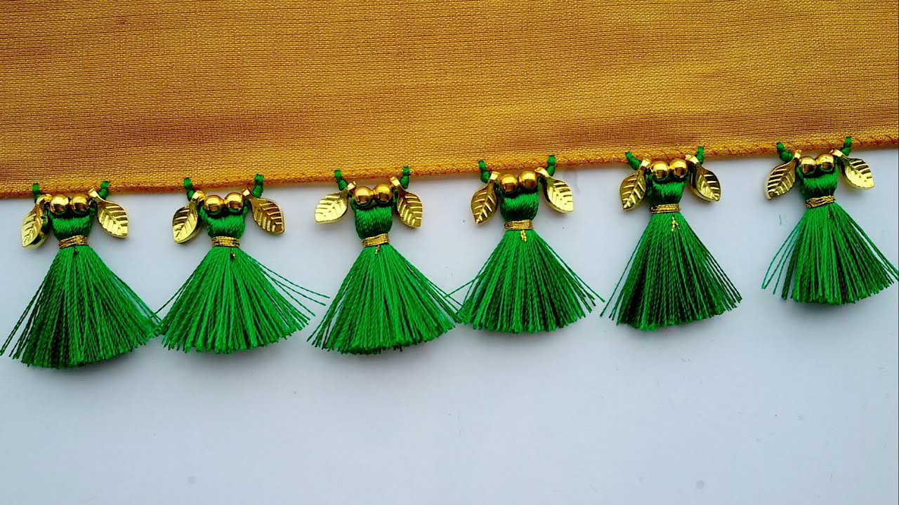 Simple and Very easy leaf beads Saree Kuchu||Design#170 ...