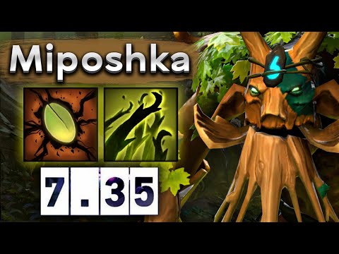 Видео: Мипошка на Тренте ловит по всей карте! - Miposhka Treant Protector 7.35 DOTA 2