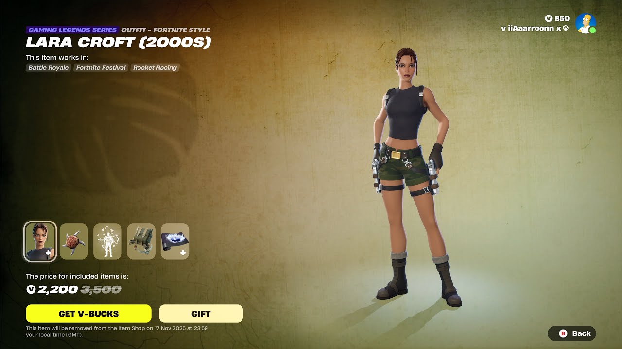 Lara Croft Ritual Skin Fortnite Item Shop, November 12th 2025 - LARA CROFT SKIN RETURNS ...