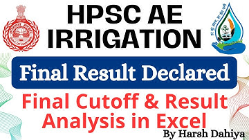 HPSC AE Irrigation Final Result & Marks Declared, Cutoff & Reservation Analysis in Excel Haryana SDO