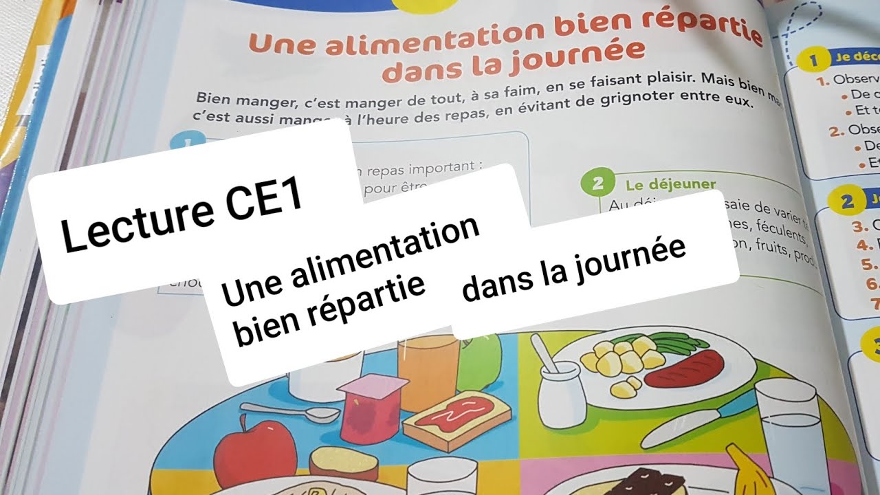 Lecture. Une alimentation bien répartie dans la journée. p.84 Le nouveau vivre le français CE1