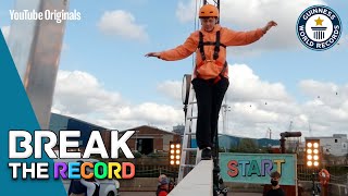 I Just Broke The GUINNESS WORLD RECORDS Title For Elevated Beam Running!