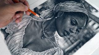 PRETTY✏️Effortless Realism with Charcoal Pencils | Full Portrait Drawing Process
