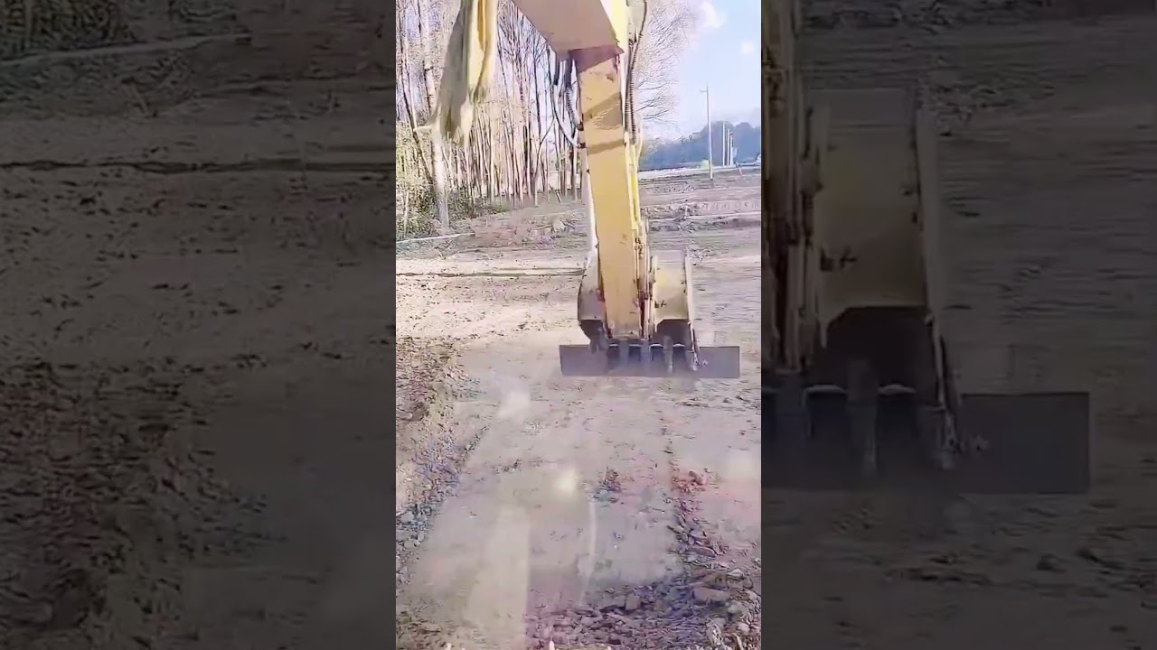cool skills of excavator operators when digging the ground 