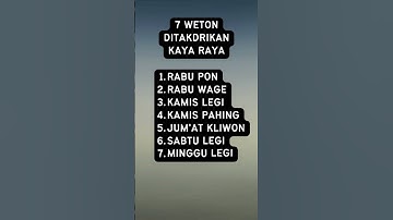 7 Weton yang Ditakdirkan Kaya raya #primbonjawa #ramalanweton #subscribe #wetonjawalengkap #shorts