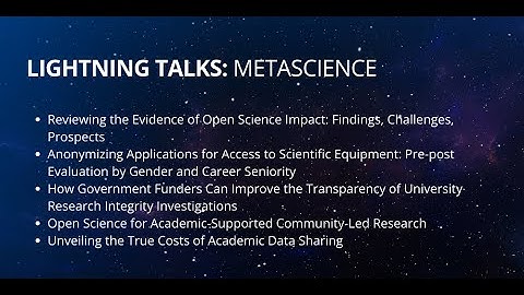 Lightning Talks: Metascience