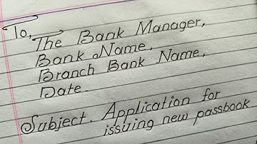 Application for NEW Passbook | write a application to the bank manager to issuing a new passbook |