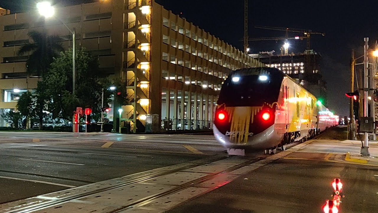 BRIGHTLINE Dueling horns from Brightline trains YouTube