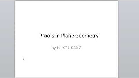 Secondary 4 Amaths C10 Proofs In Plane Geometry