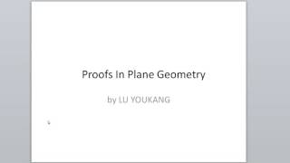 Secondary 4 Amaths C10 Proofs In Plane Geometry
