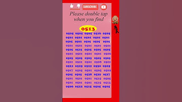 Spot (Find) 0513 in 5 seconds, #observation  #skills , Visual Test,  #search #puzzle #shorts #quiz