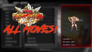 Fire Pro Wrestling World - ALL MOVES!