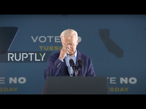 USA: Biden makes sign of the cross while mentioning Trump during speech in California