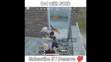 1v4 with S12k 😱Squad wipe#bgmi #pubg #gaming #1v4 #1v4clutch #pubgshorts#bgmishorts #bgmiindia#viral