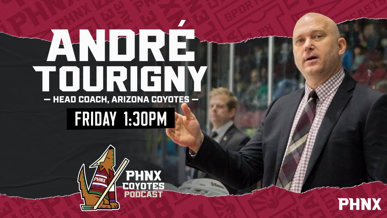 Arizona Coyotes head coach Andre Tourigny ()in the third period of