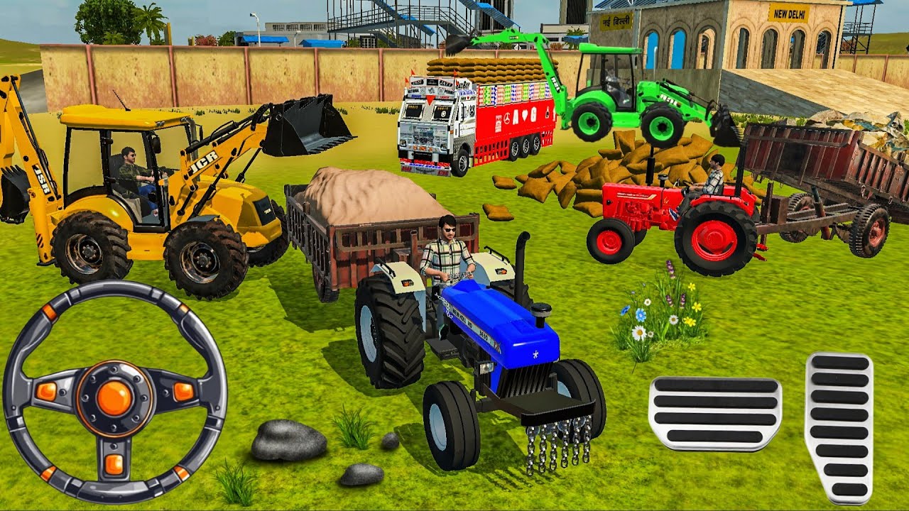 Drive Jcb , Rolly 🚛 , Tractors 🚜 and Uploading Buri 🌾 , 🪨🪏 Stones #dumper #jcb #tranding 