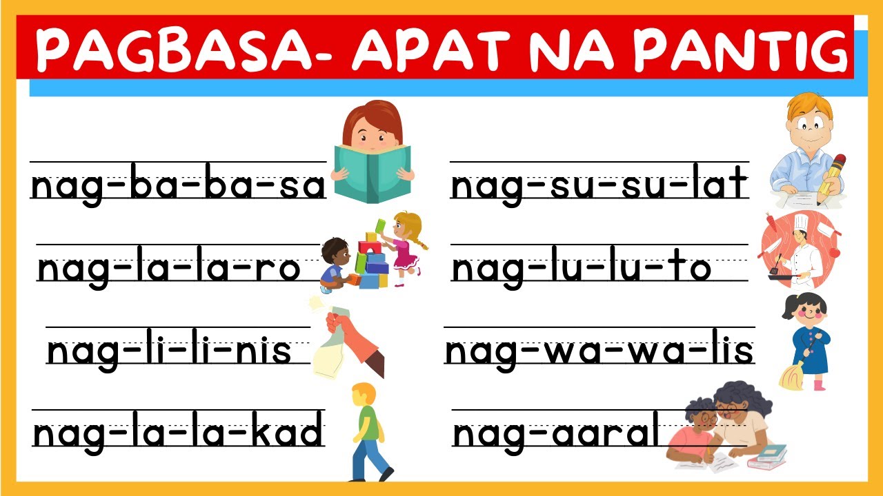 PAGBASA NG MGA SALITANG MAY APAT NA PANTIG / PART 2 - YouTube