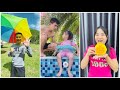 Good father and little daughter at the pool  hacker pop it  linh nhi vs su hao shorts