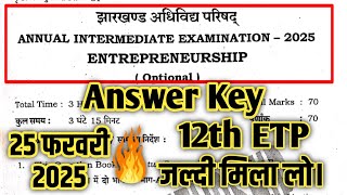 25  12th Etp Answer Key 2025  Jac 12th Entrepreneurship Answer Key 2025  etp answer key