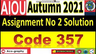 ⏩ AIOU Code 357 Solved Assignment No.2 Autumn 2021 | Subject Health and Nutrition | Level: FA/ I Com