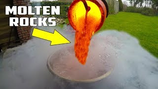 What happens when you pour MAGMA in LIQUID NITROGEN?