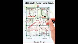 20'×25' 3Bhk Home Design idea| 500sqft Me Ghar Ka Naksha| rfhomedesign #viralvideos #shortvideo