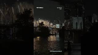 Fire breaks out on the Brooklyn Bridge during New York City's Independence Day show