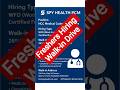 Spy Health RCM Walk-in Drive | Freshers Hiring | Hyderabad #walkindrive #shorts #freshersjob #hiring