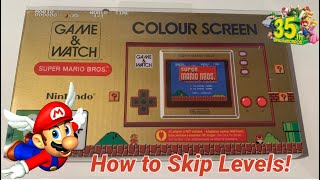 Nintendo Game & Watch Super Mario Bros. - How To Skip Levels Colour Color Screen