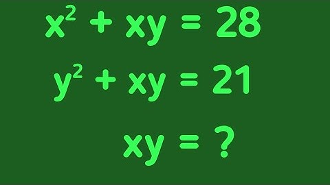 A very nice Olympiad Math Algebric Problem l xy=? l you must learn this method