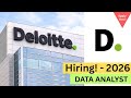 Deloitte Data Analyst Opening - 2026 | Full Details | Apply ASAP!