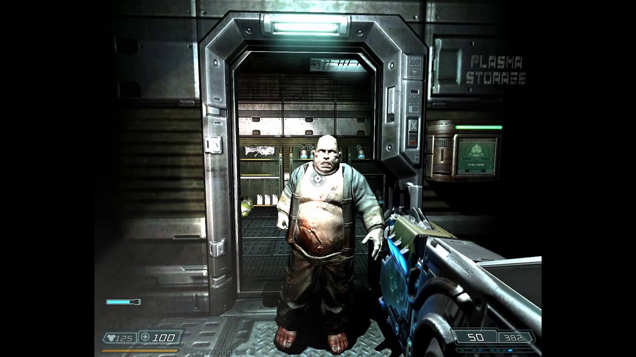 Совет трех дум. Doom 3 спуск на грузовом лифте.