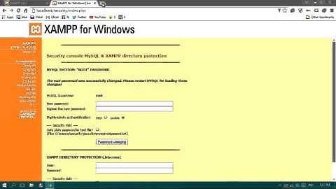 setting security xampp windows