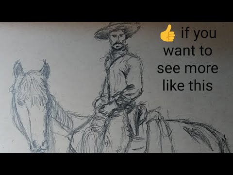 wie ein Cowboy auf einem Pferd ziehen