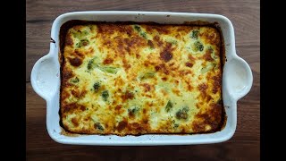 Crustless broccoli quiche recipe - vegetarian