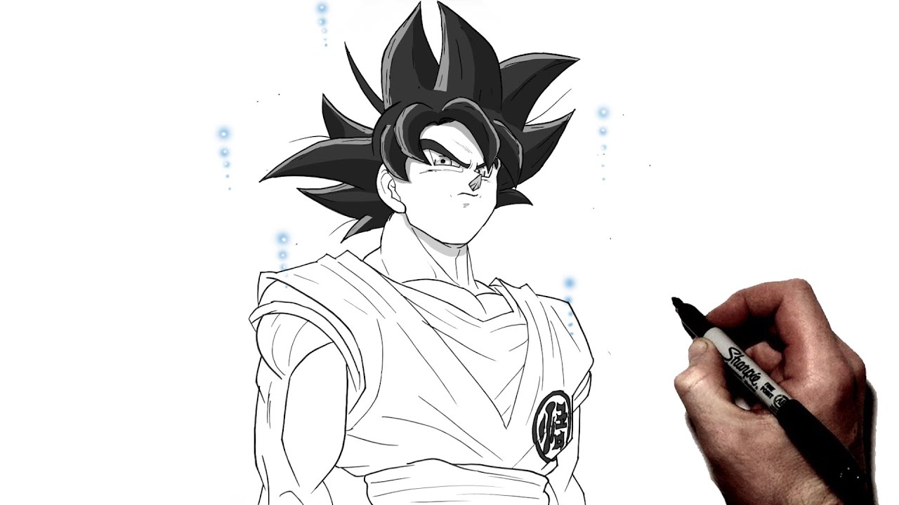 How To Draw Goku UI | Step By Step | Dragon Ball