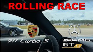 Rolling Race #24 | Mercedes AMG GT R (660ps) vs Porsche 911 Turbo S (655ps)