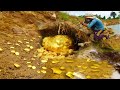 wow amazing day! found a lot gold under stone at foothills on million years